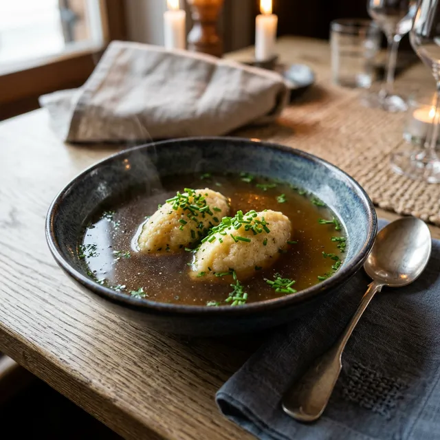 Rinderkraftbrühe mit Grießnockerl