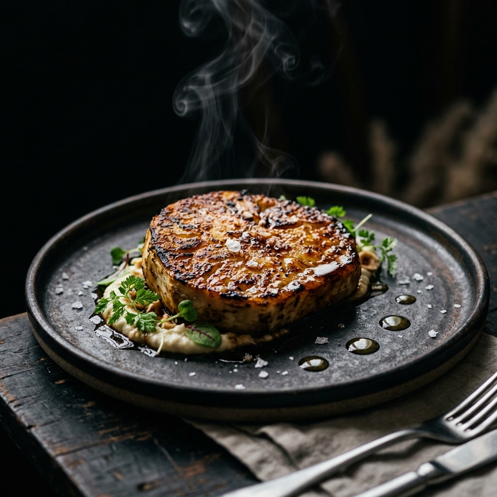 Sellerie-Steak mit Trüffel-Miso-Glasur