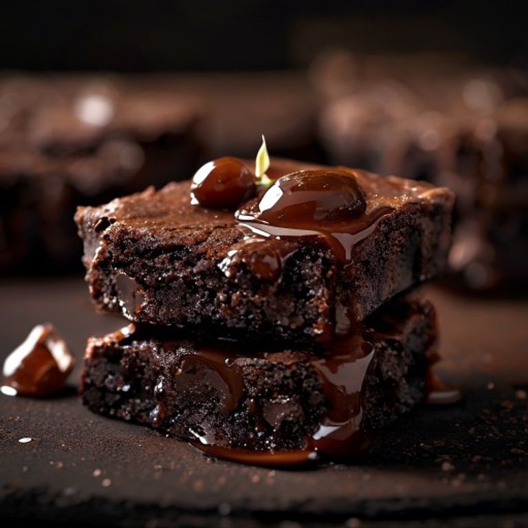 Fudgy Mini-Brownies mit flüssigem Salzkaramell-Kern